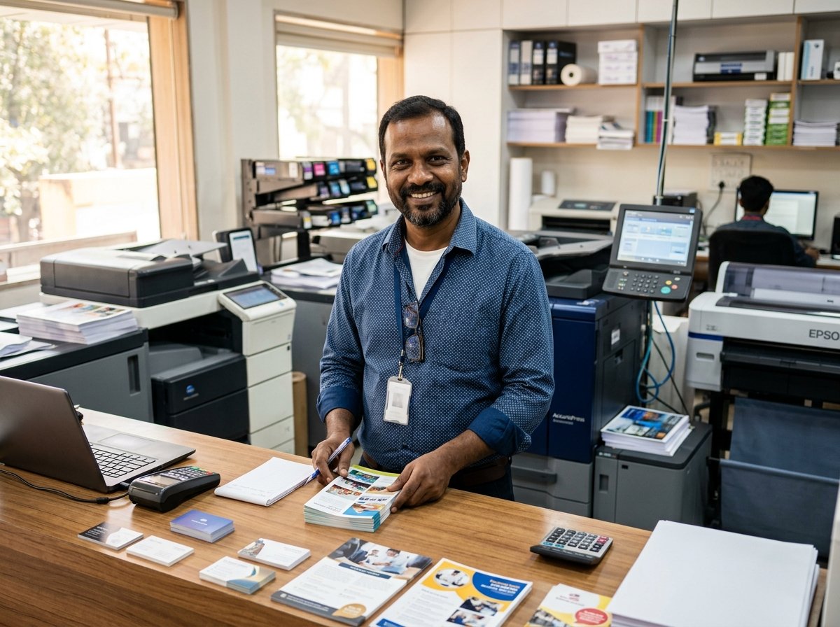 Indian Print Shop Owner